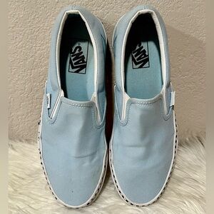 Vans Classic Light Blue Slip Ons